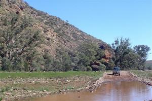 226. About to cross a flooded creek (Small) Flinders Ranges - Flinders Ranges