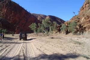 Crossing the Ross River on the way to N’Dhala Gorge