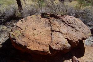 Petroglyph (rock carving) in N’Dhala Gorge
