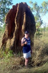 John at a termite mound