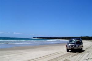 Driving on the beach at Shark Bay
