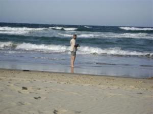Fishing off the beach