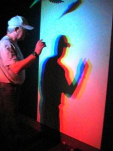 John creating coloured shadows