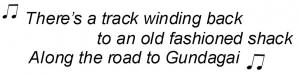 There's a track winding back to an old fashioned shack