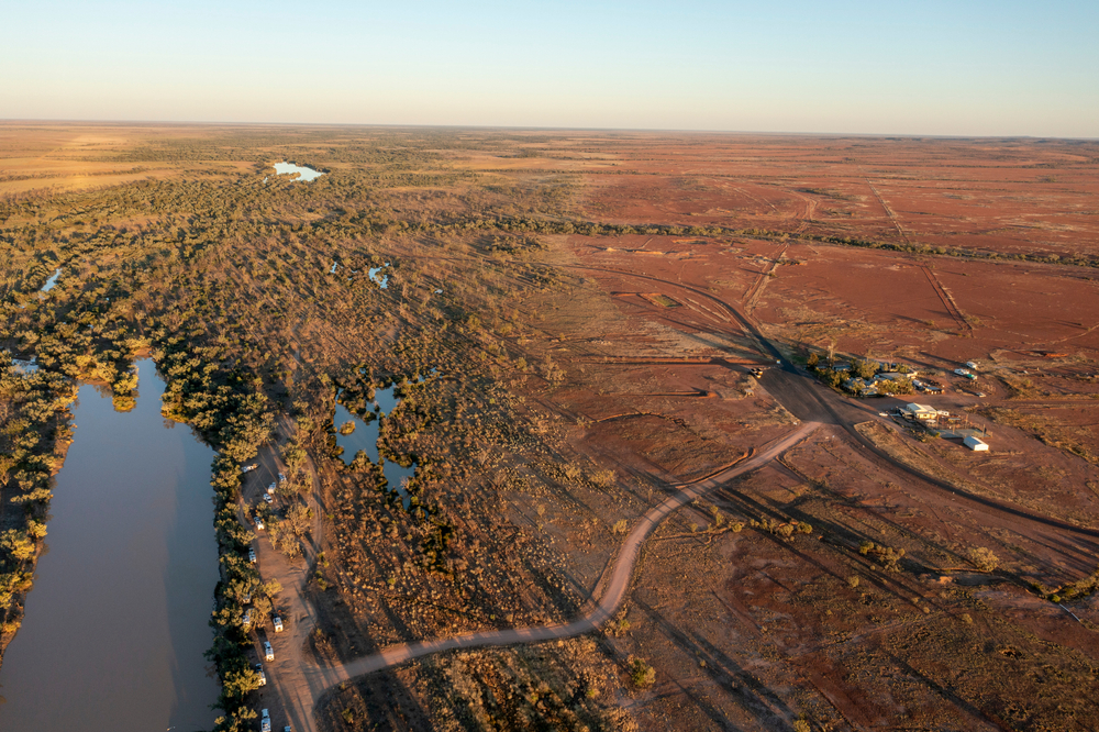 The,Town,Of,Noccundra,And,Wilson,River,In,Outback,Queensland.